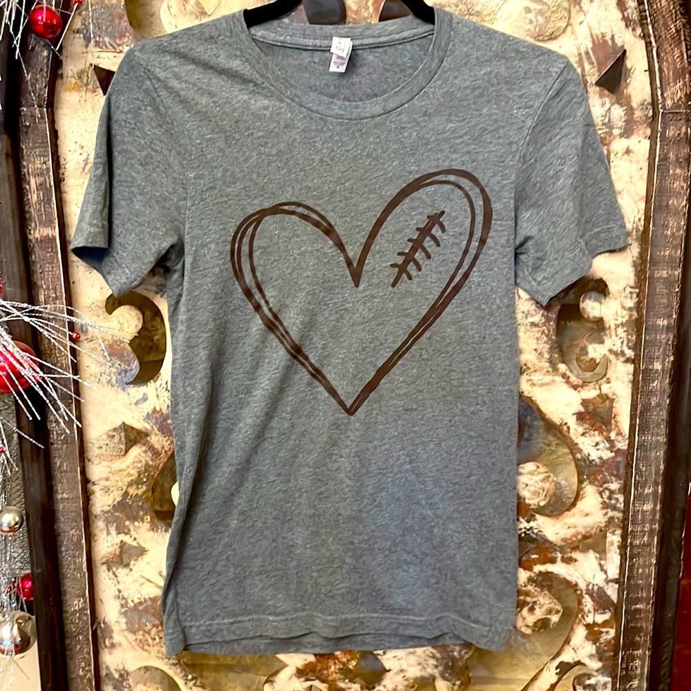 Grey, Bella-Canvas Football Tee size XS